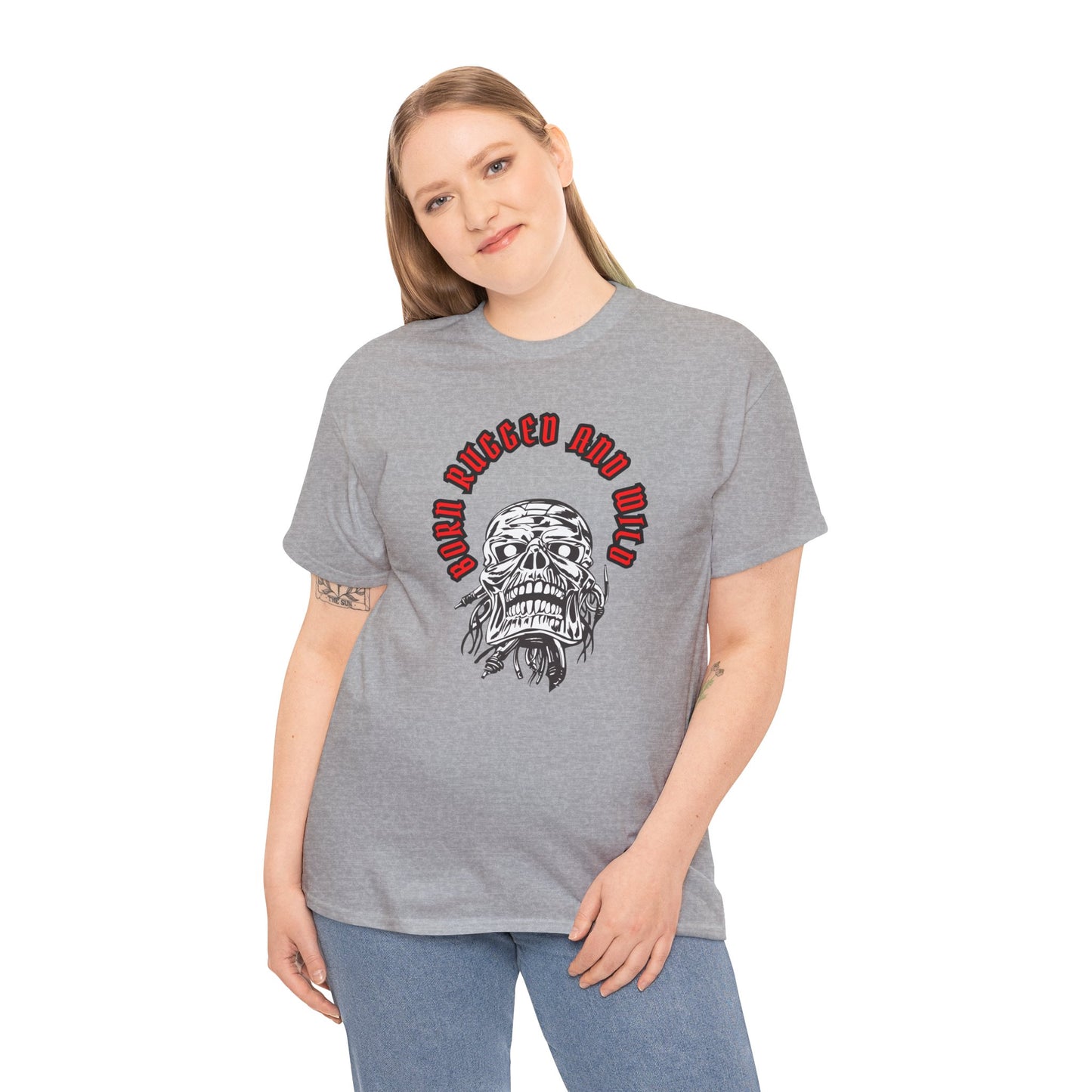 Unisex Heavy Cotton design (Born Rugged and Wild) T-shirt