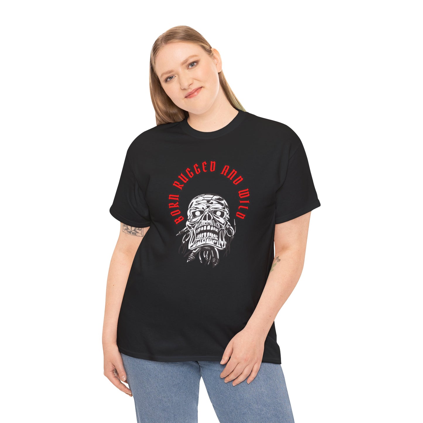 Unisex Heavy Cotton design (Born Rugged and Wild) T-shirt