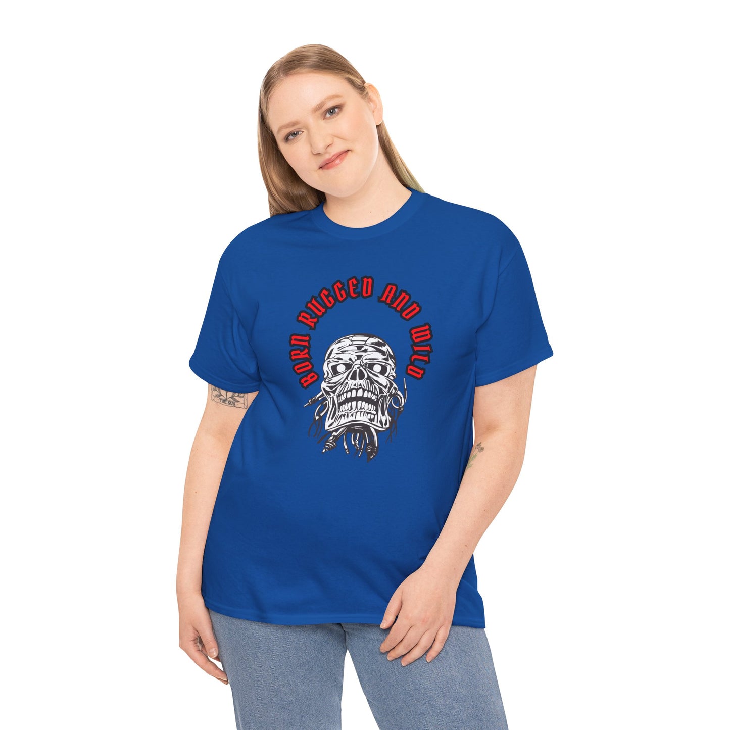 Unisex Heavy Cotton design (Born Rugged and Wild) T-shirt
