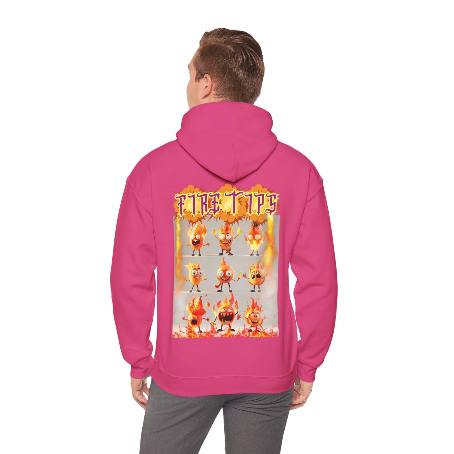 Unisex Heavy Blend™ Hooded Graphic design (Fire Tips) Sweatshirt