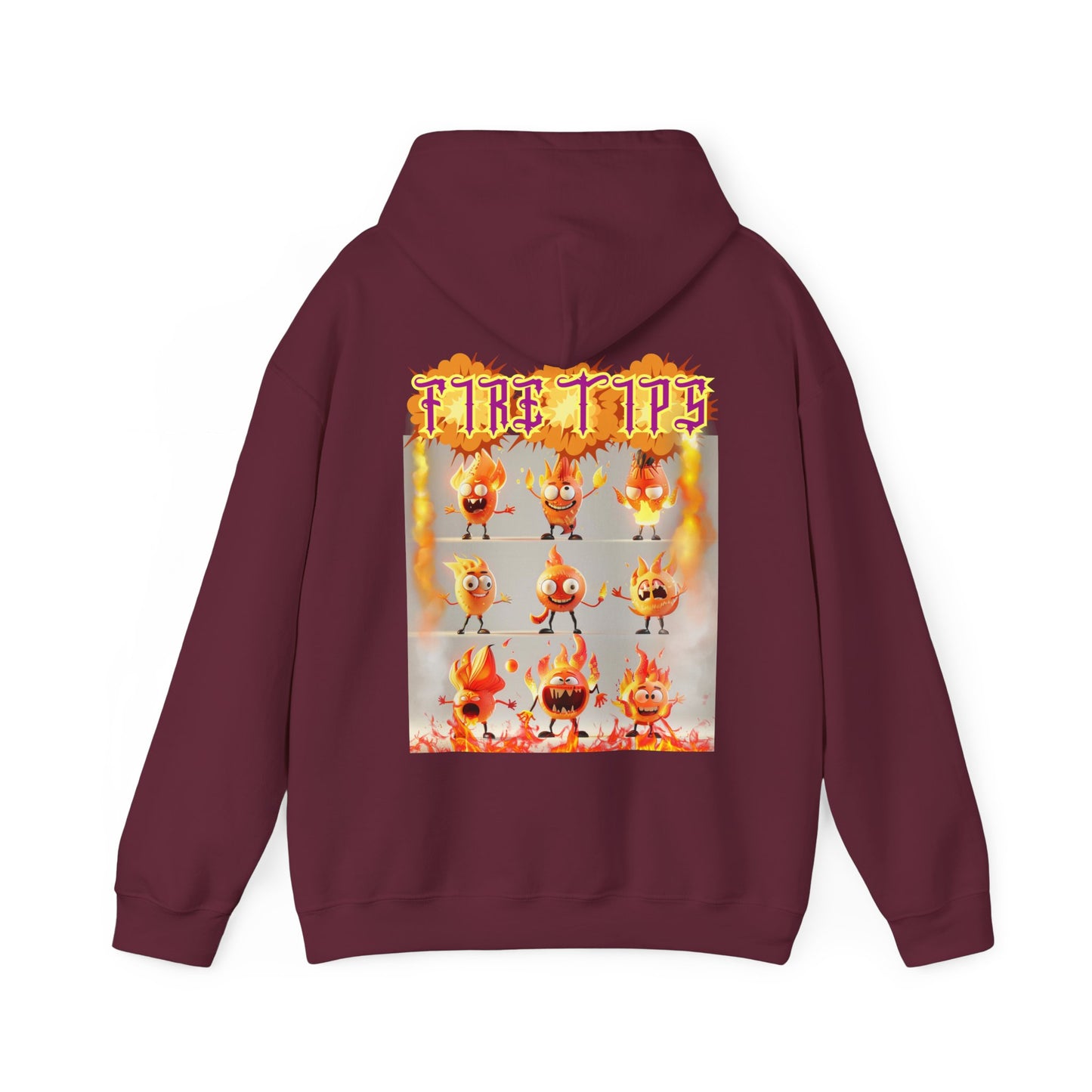 Unisex Heavy Blend™ Hooded Graphic design (Fire Tips) Sweatshirt