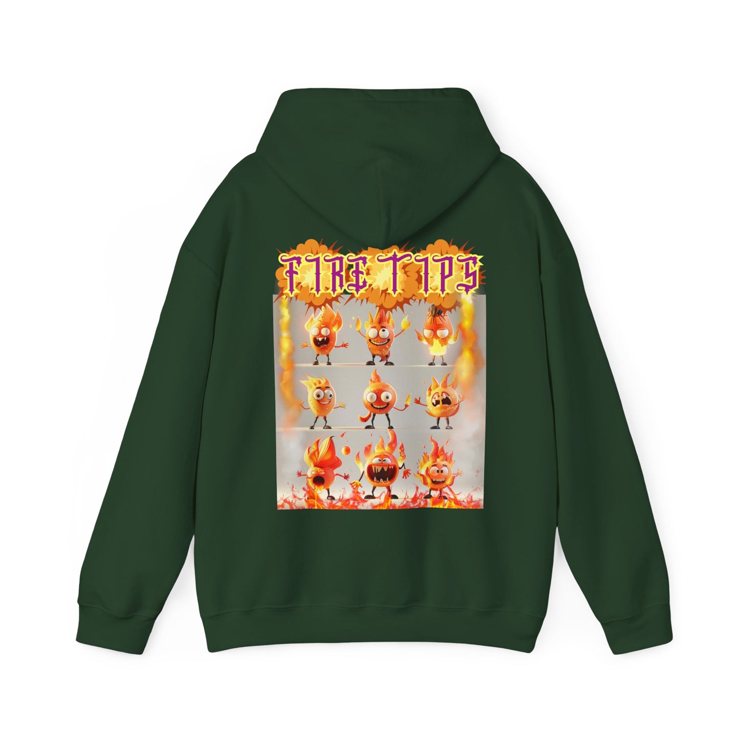 Unisex Heavy Blend™ Hooded Graphic design (Fire Tips) Sweatshirt