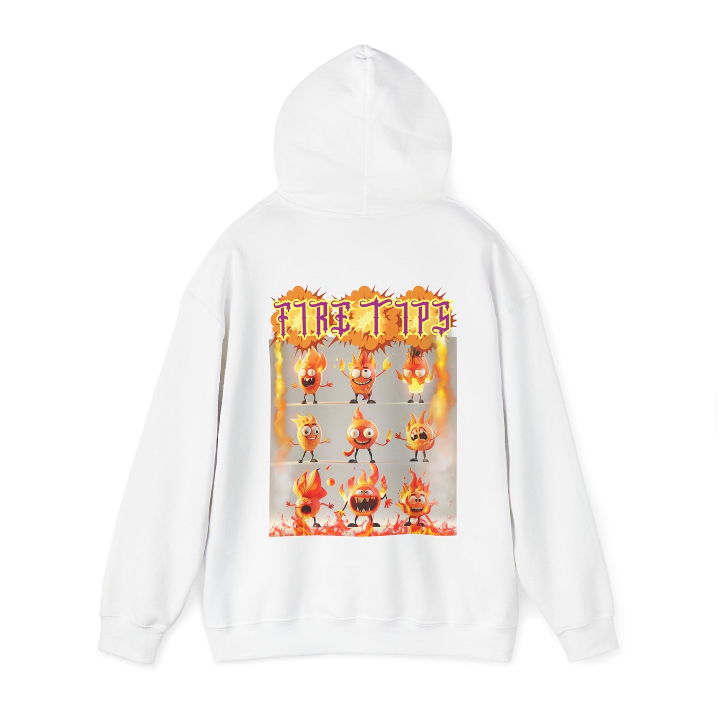 Unisex Heavy Blend™ Hooded Graphic design (Fire Tips) Sweatshirt