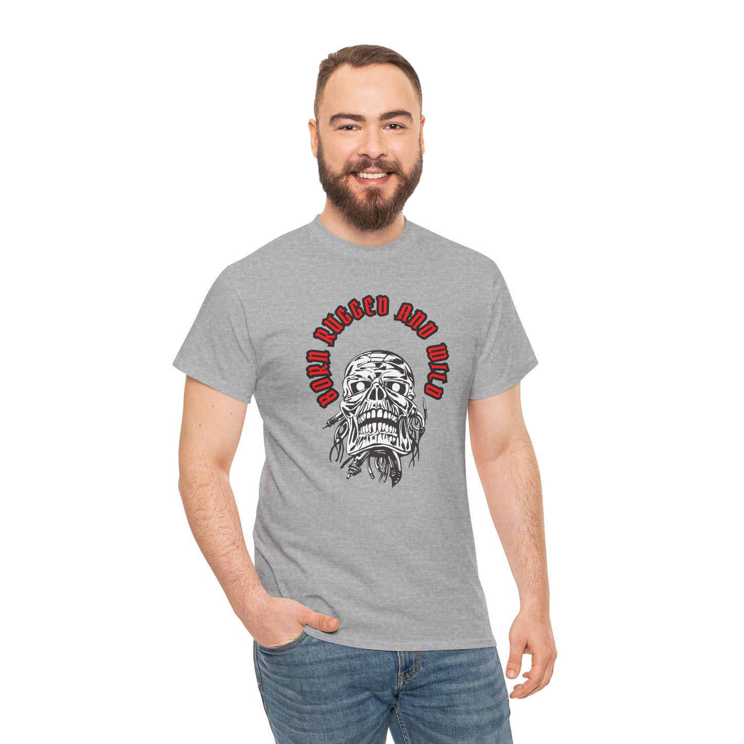 Unisex Heavy Cotton design (Born Rugged and Wild) T-shirt