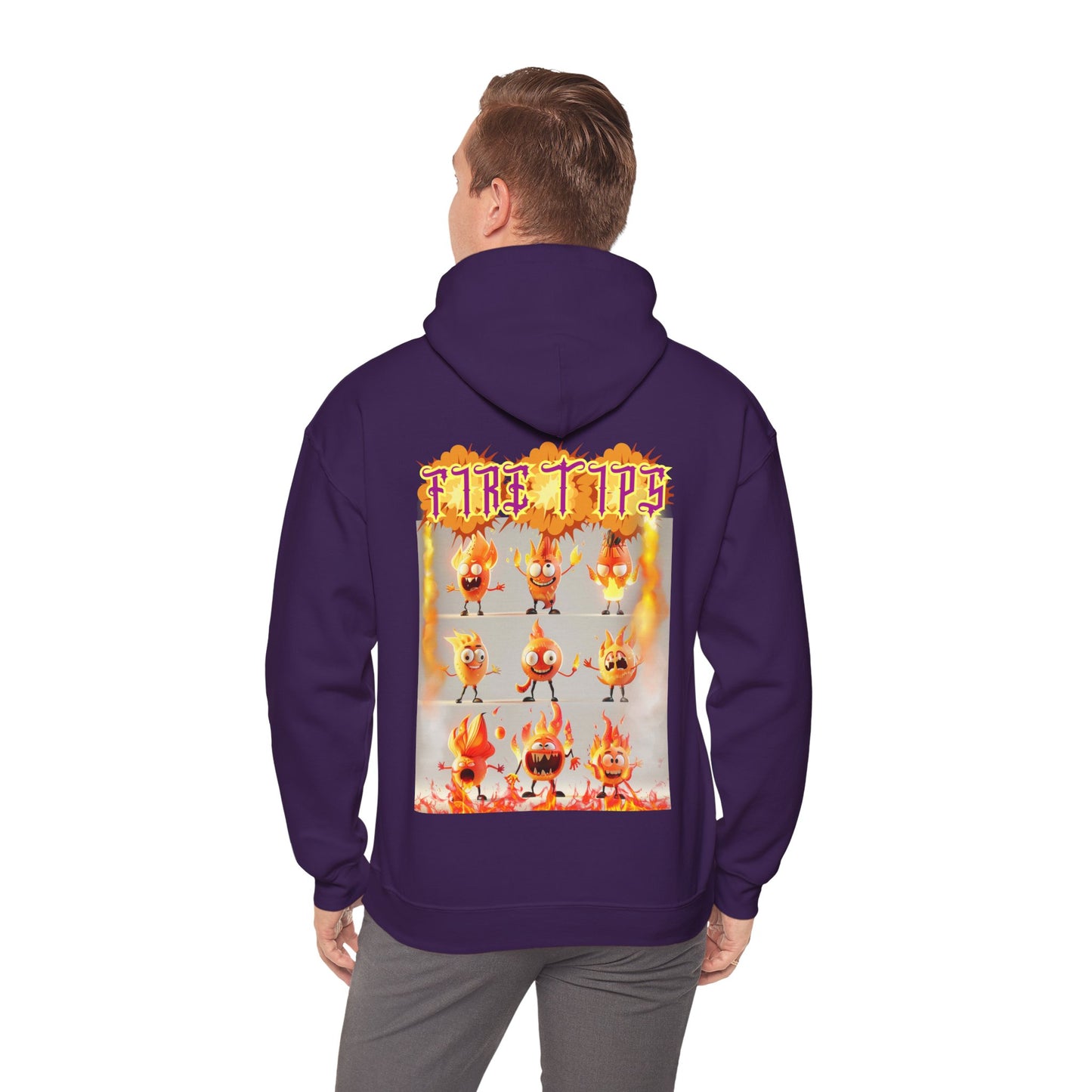 Unisex Heavy Blend™ Hooded Graphic design (Fire Tips) Sweatshirt
