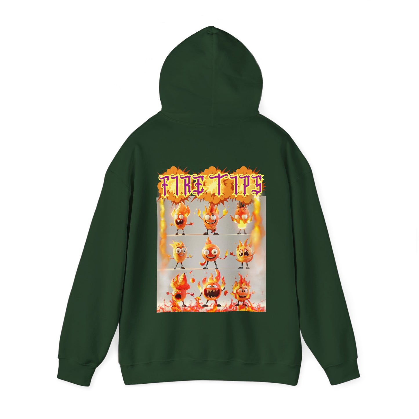 Unisex Heavy Blend™ Hooded Graphic design (Fire Tips) Sweatshirt