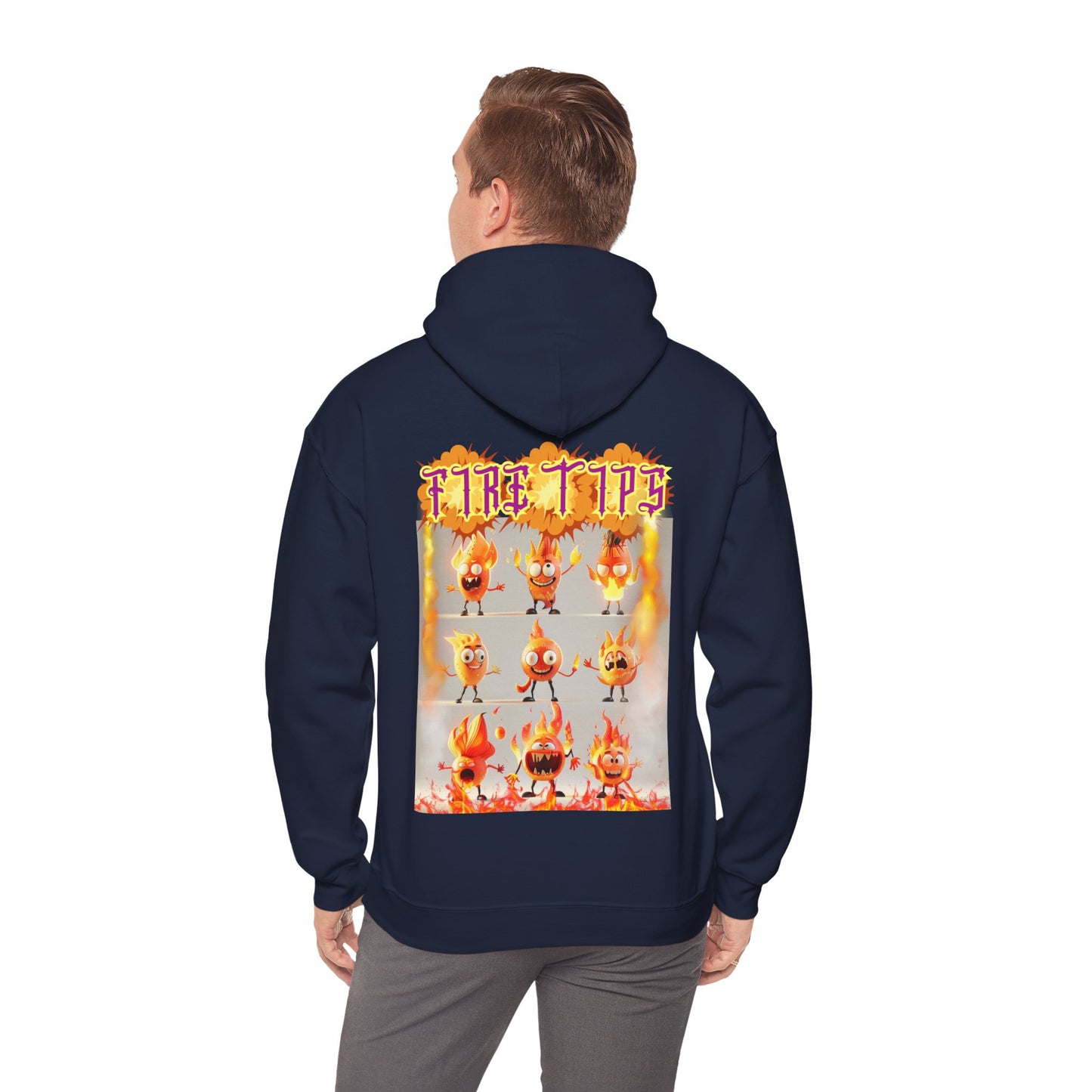 Unisex Heavy Blend™ Hooded Graphic design (Fire Tips) Sweatshirt