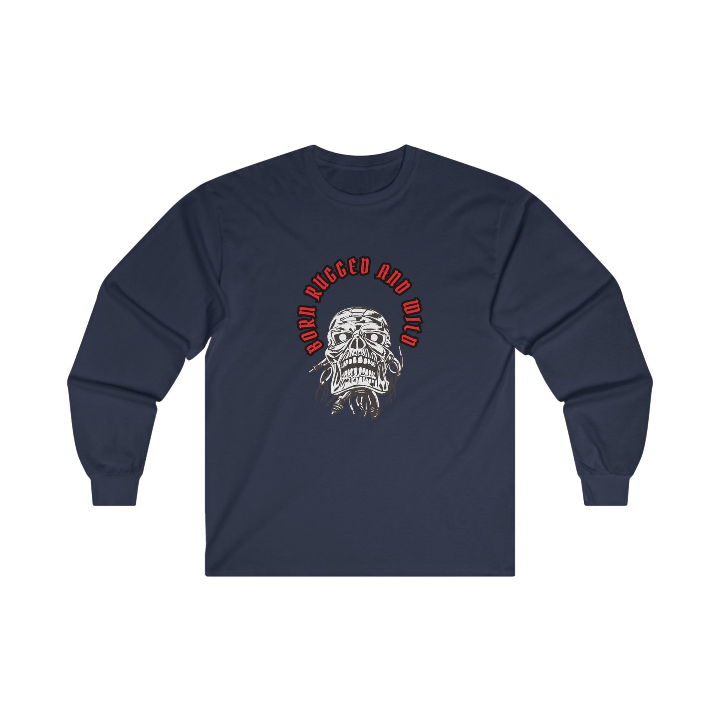 Unisex Ultra Cotton Design (Born Rugged and Wild) Long Sleeve Tee