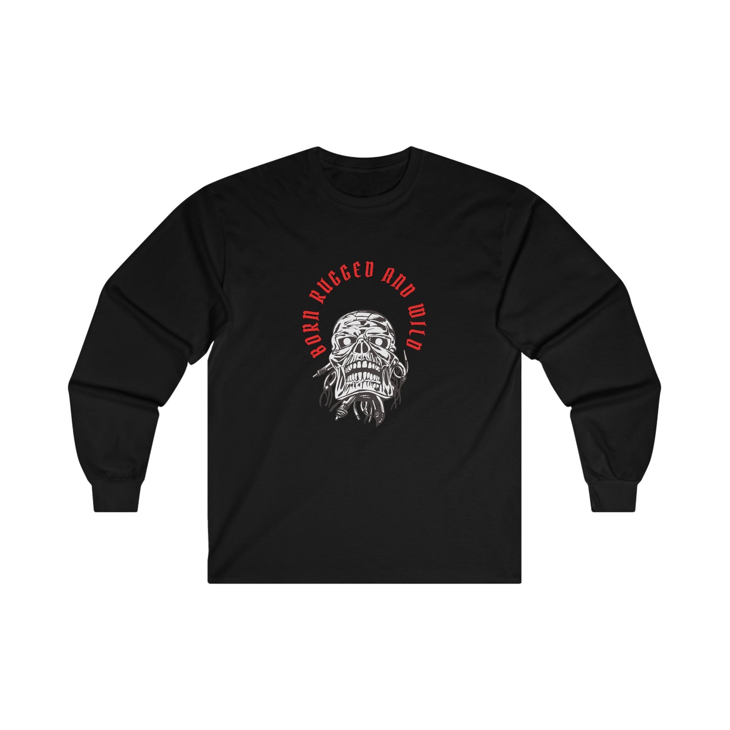 Unisex Ultra Cotton Design (Born Rugged and Wild) Long Sleeve Tee