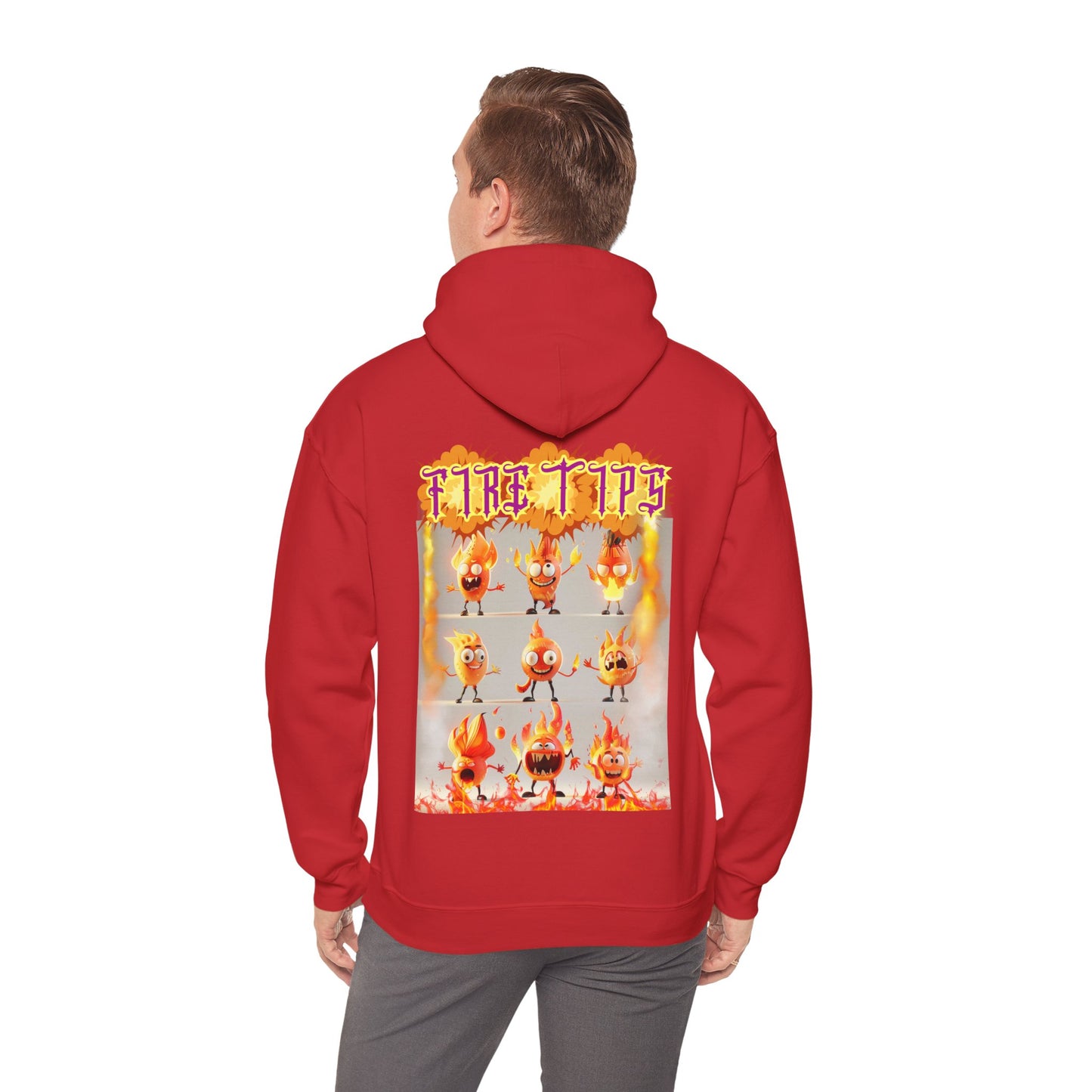 Unisex Heavy Blend™ Hooded Graphic design (Fire Tips) Sweatshirt