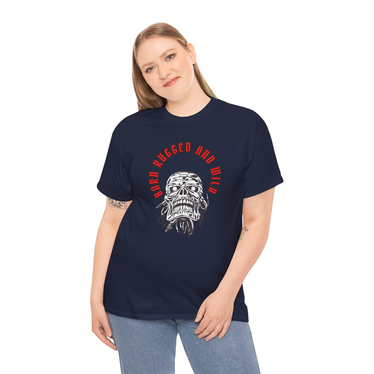 Unisex Heavy Cotton design (Born Rugged and Wild) T-shirt