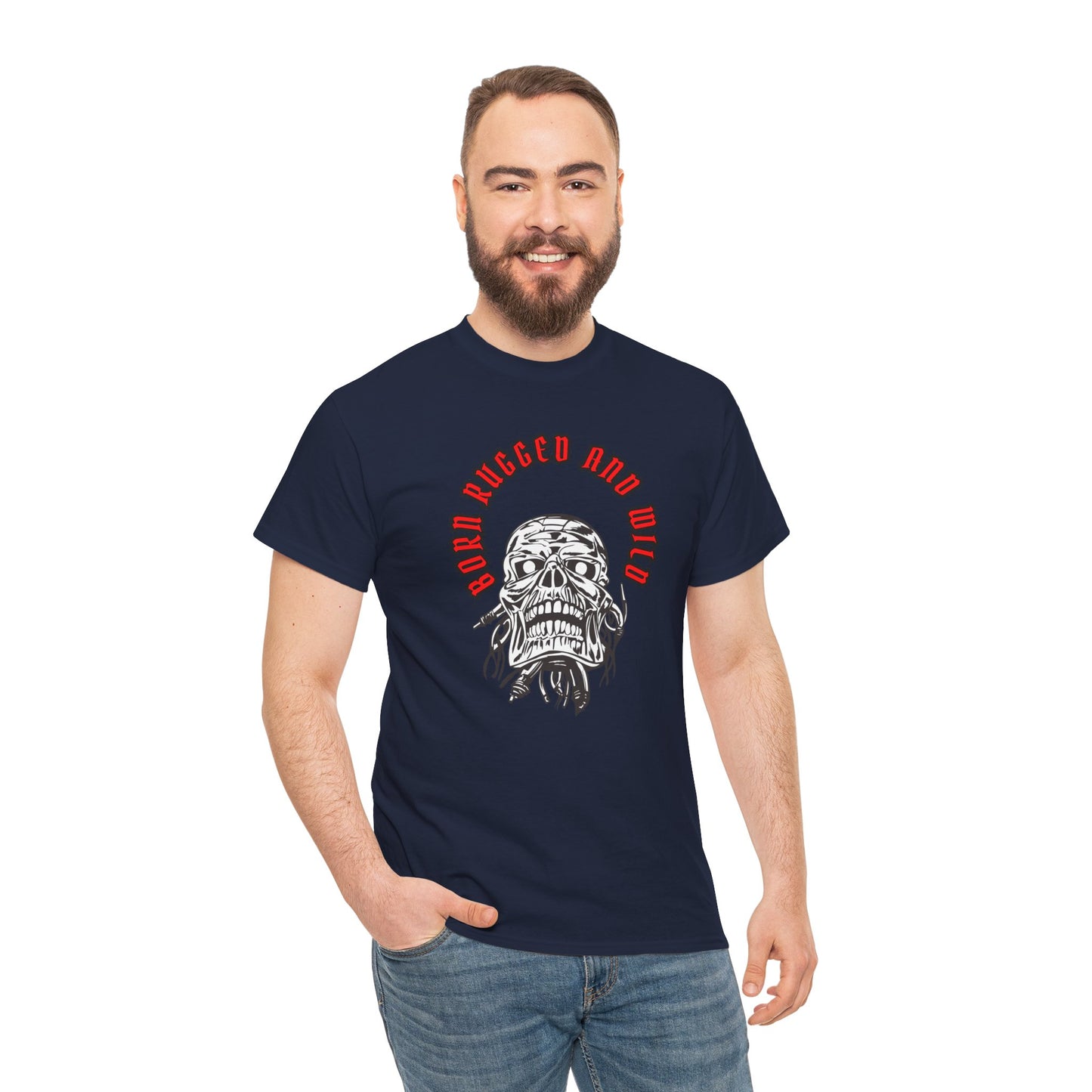 Unisex Heavy Cotton design (Born Rugged and Wild) T-shirt
