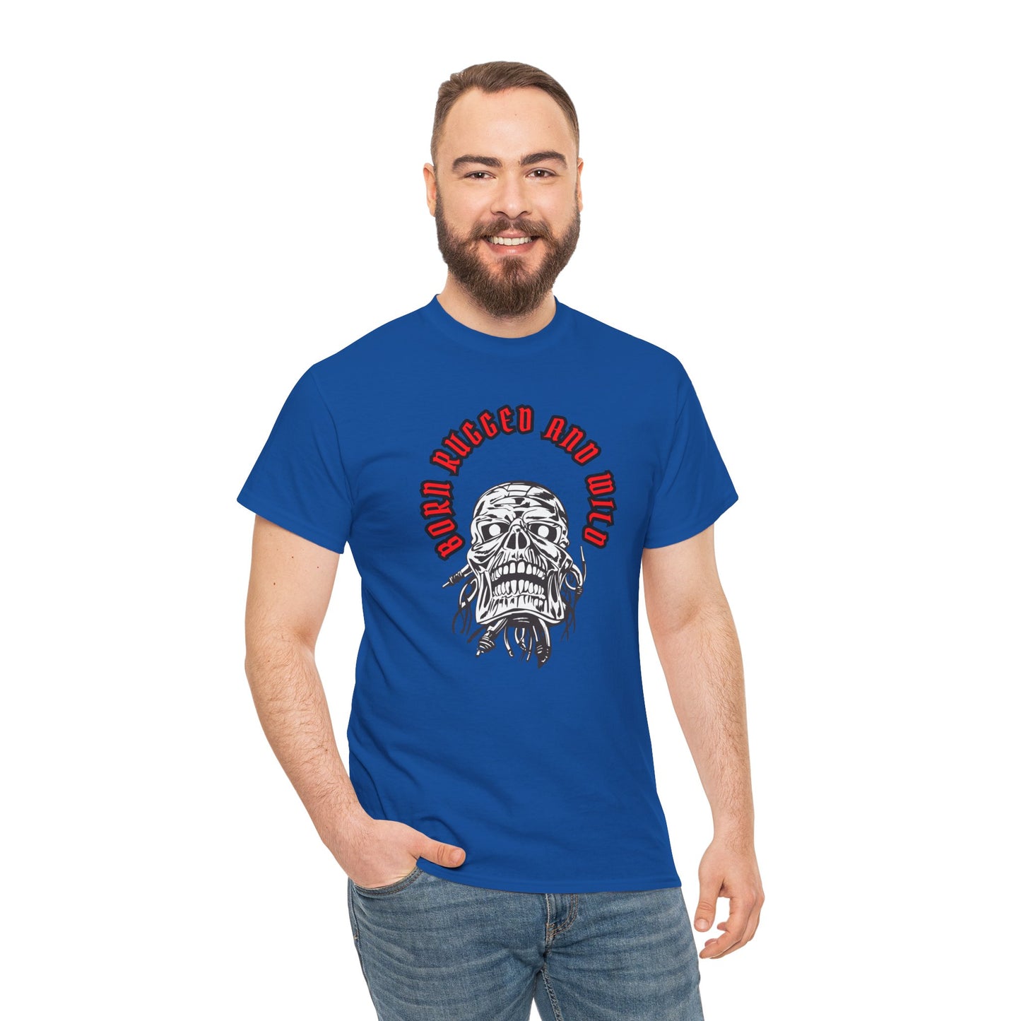Unisex Heavy Cotton design (Born Rugged and Wild) T-shirt