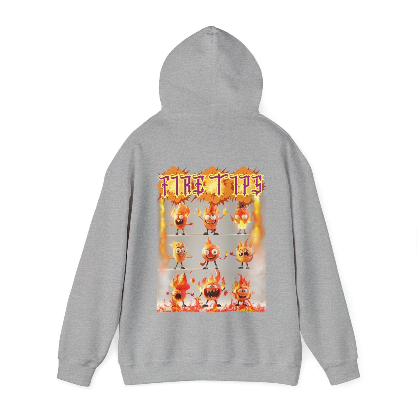 Unisex Heavy Blend™ Hooded Graphic design (Fire Tips) Sweatshirt