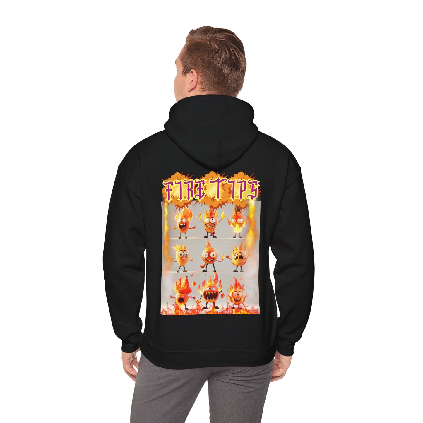 Unisex Heavy Blend™ Hooded Graphic design (Fire Tips) Sweatshirt