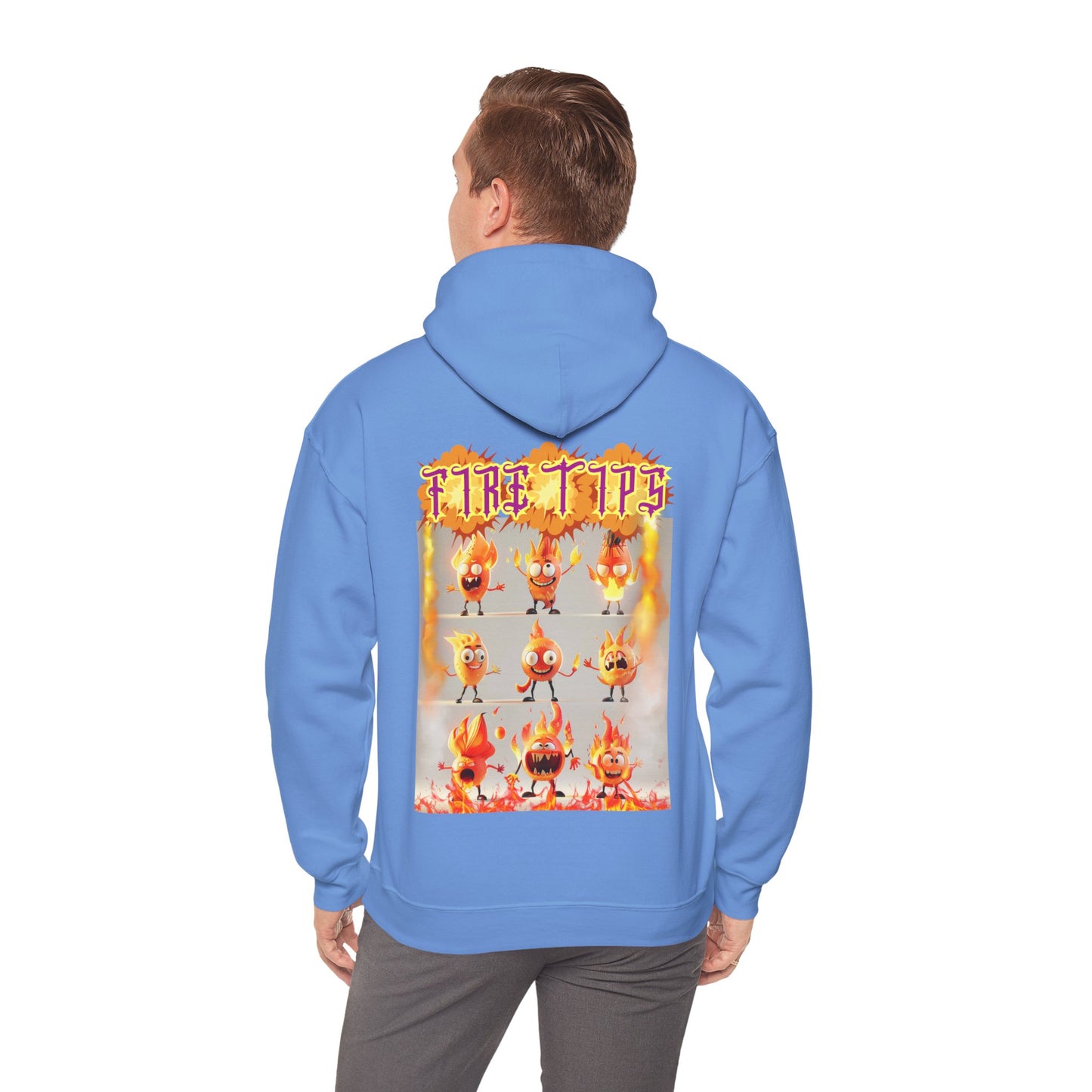 Unisex Heavy Blend™ Hooded Graphic design (Fire Tips) Sweatshirt