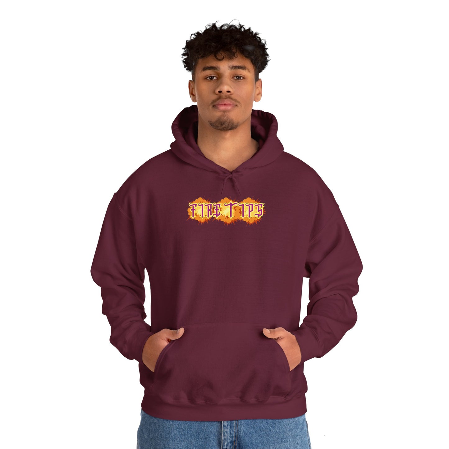 Unisex Heavy Blend™ Hooded Graphic design (Fire Tips) Sweatshirt