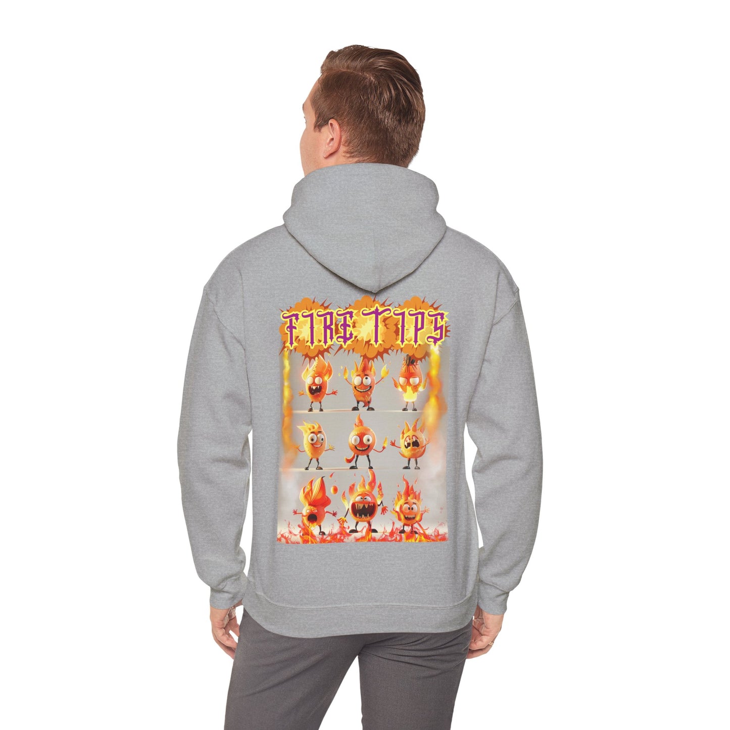 Unisex Heavy Blend™ Hooded Graphic design (Fire Tips) Sweatshirt