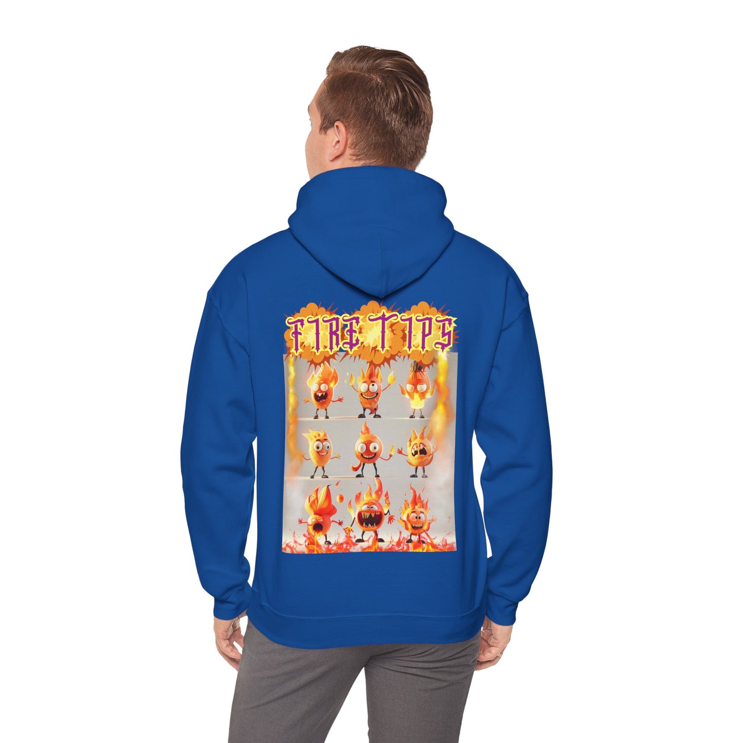 Unisex Heavy Blend™ Hooded Graphic design (Fire Tips) Sweatshirt