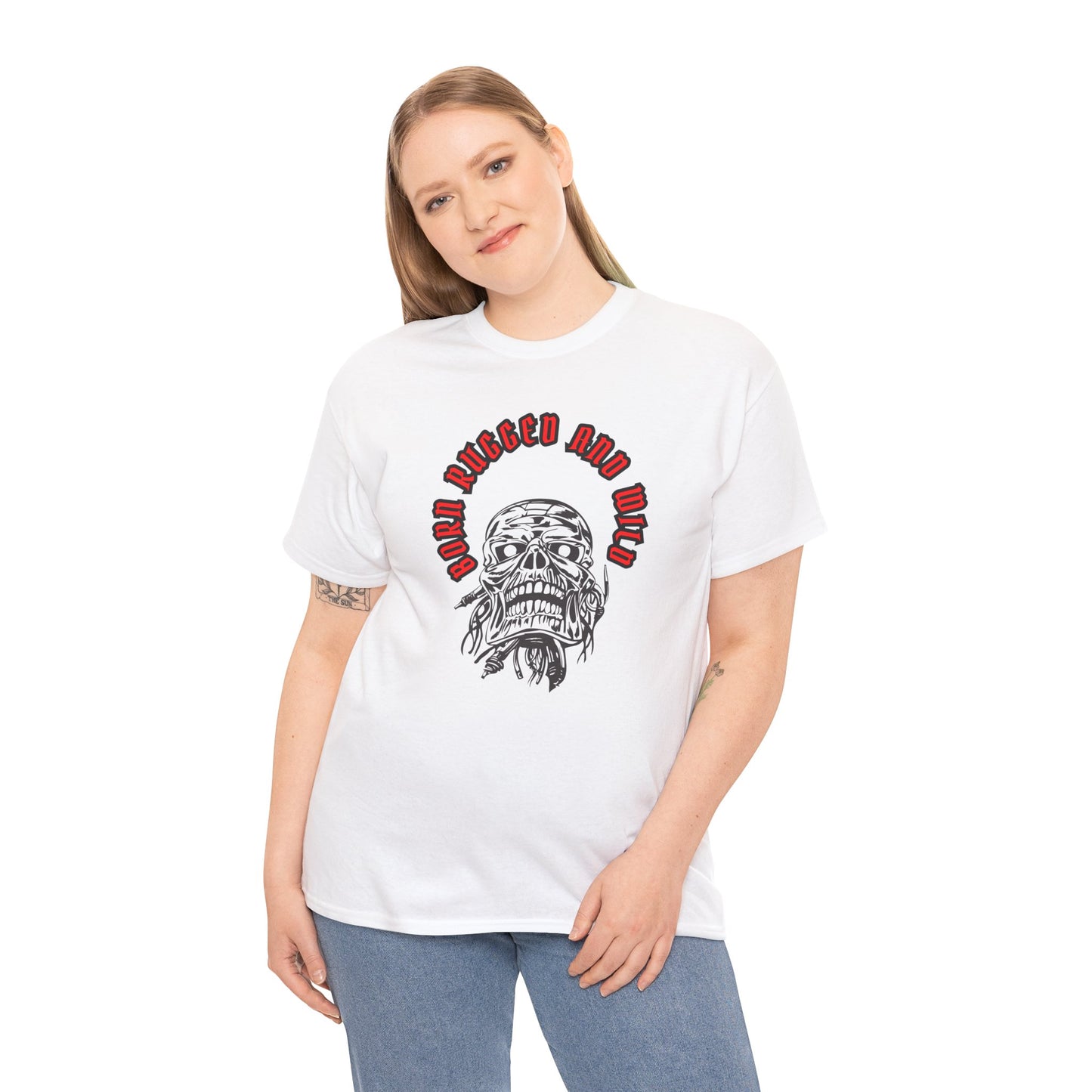 Unisex Heavy Cotton design (Born Rugged and Wild) T-shirt