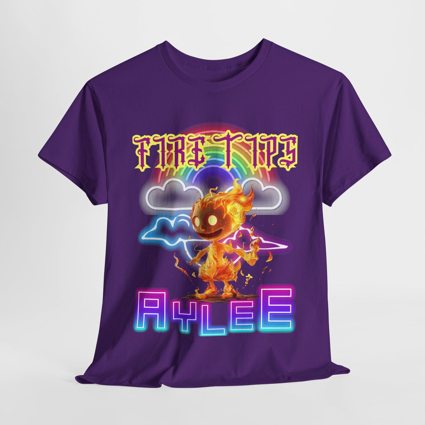 Unisex Heavy Cotton Graphic design (Fire Tips Aylee) T-shirt