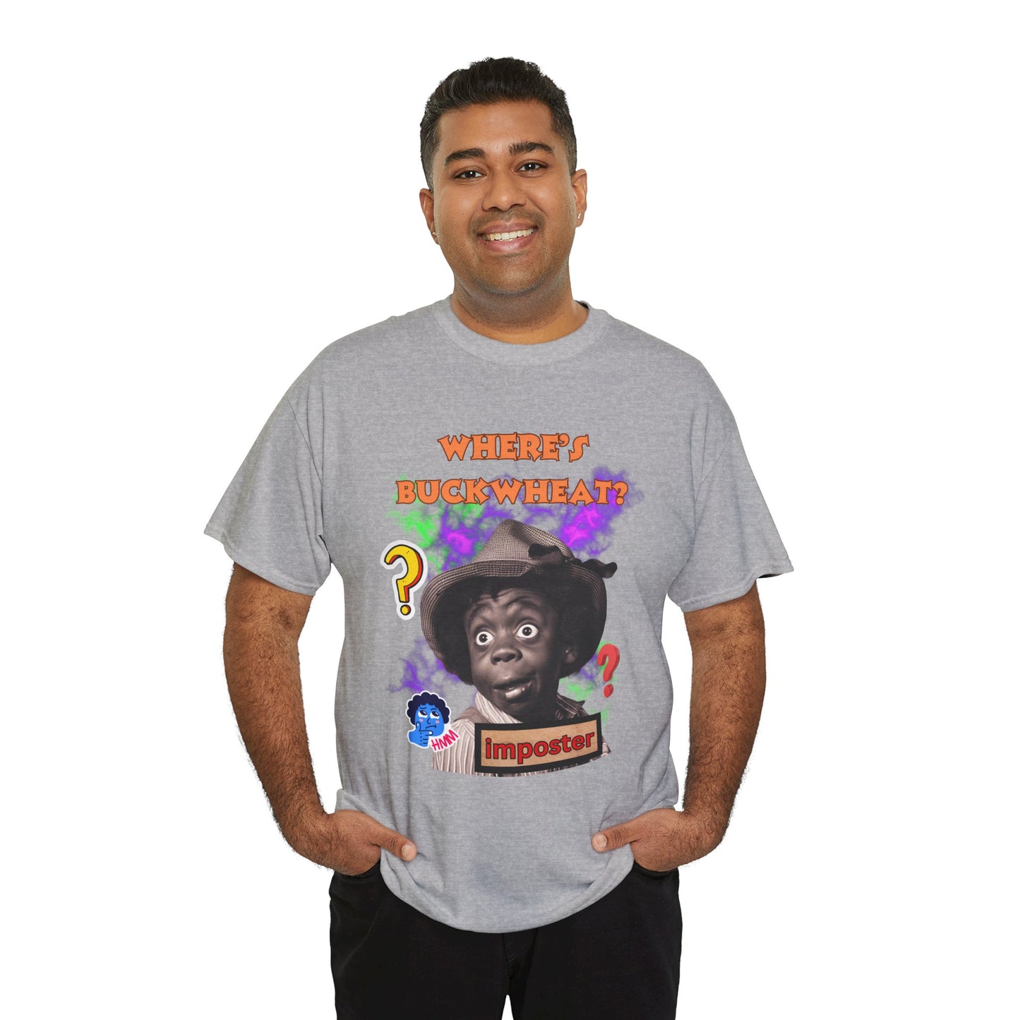 Unisex Heavy Cotton Graphic design (Where's Buckwheat) T-shirt