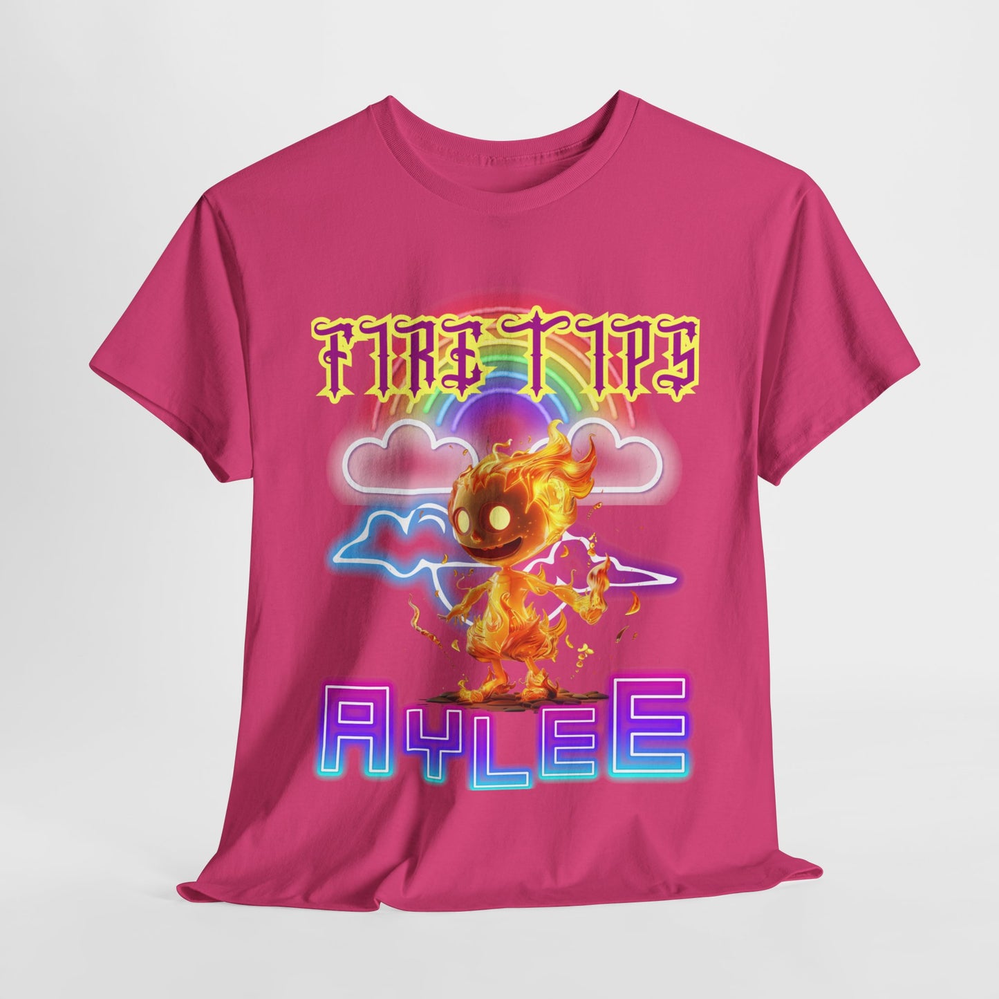 Unisex Heavy Cotton Graphic design (Fire Tips Aylee) T-shirt