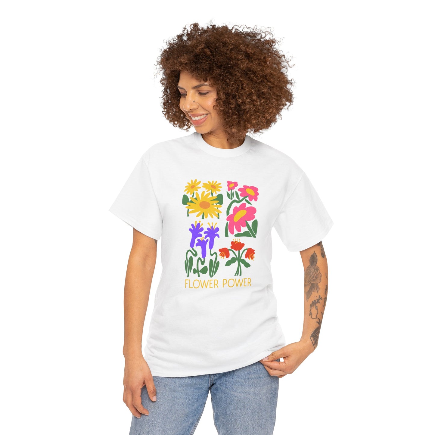 Unisex Heavy Cotton Graphic design (Flower Power) T-shirt