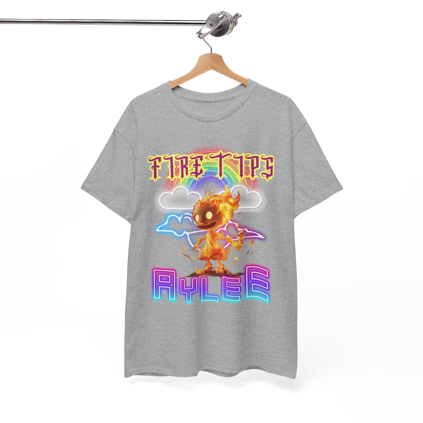 Unisex Heavy Cotton Graphic design (Fire Tips Aylee) T-shirt