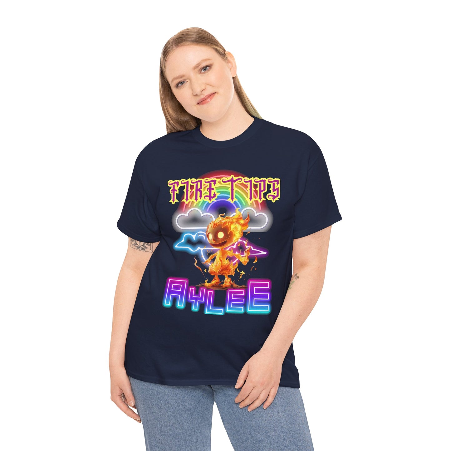 Unisex Heavy Cotton Graphic design (Fire Tips Aylee) T-shirt