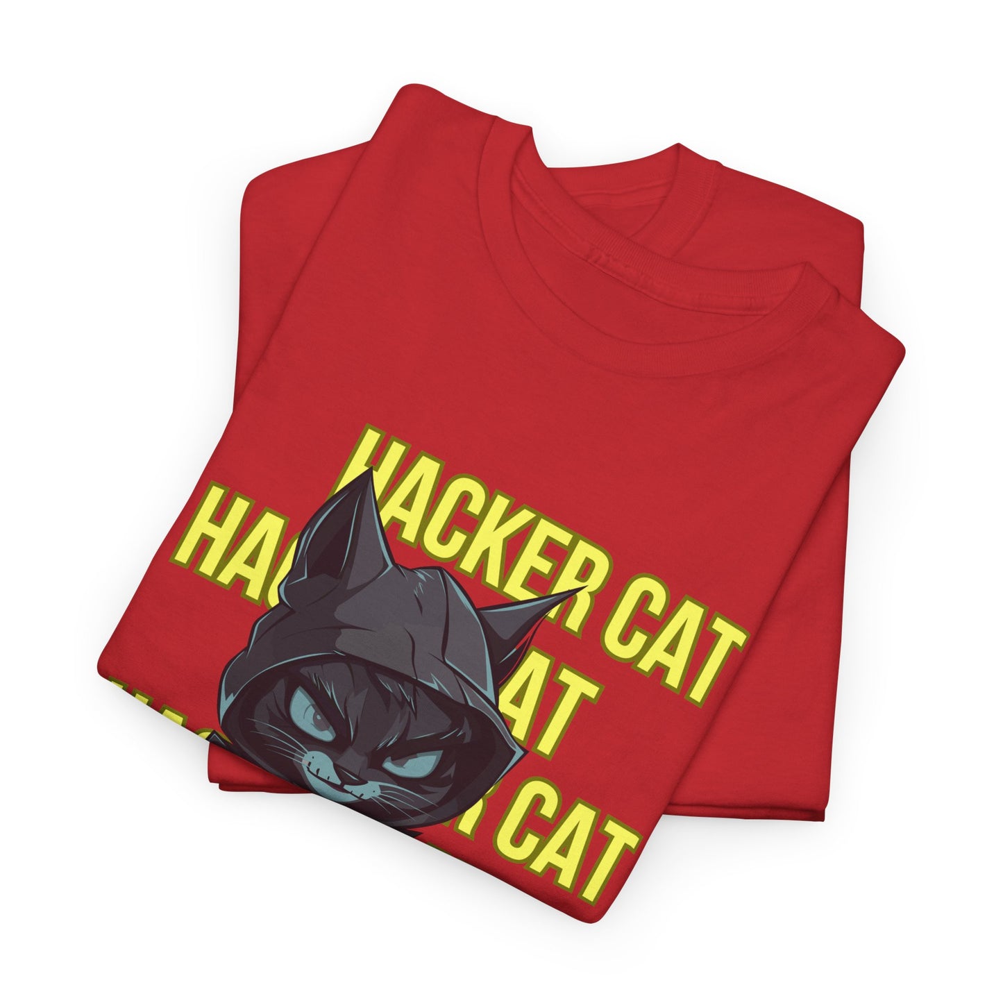 Unisex Heavy Cotton Graphic Design (Hacker Cat) T-shirt