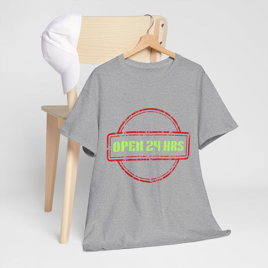 Unisex Heavy Cotton Graphic Design (Open 24 hrs) T-shirt