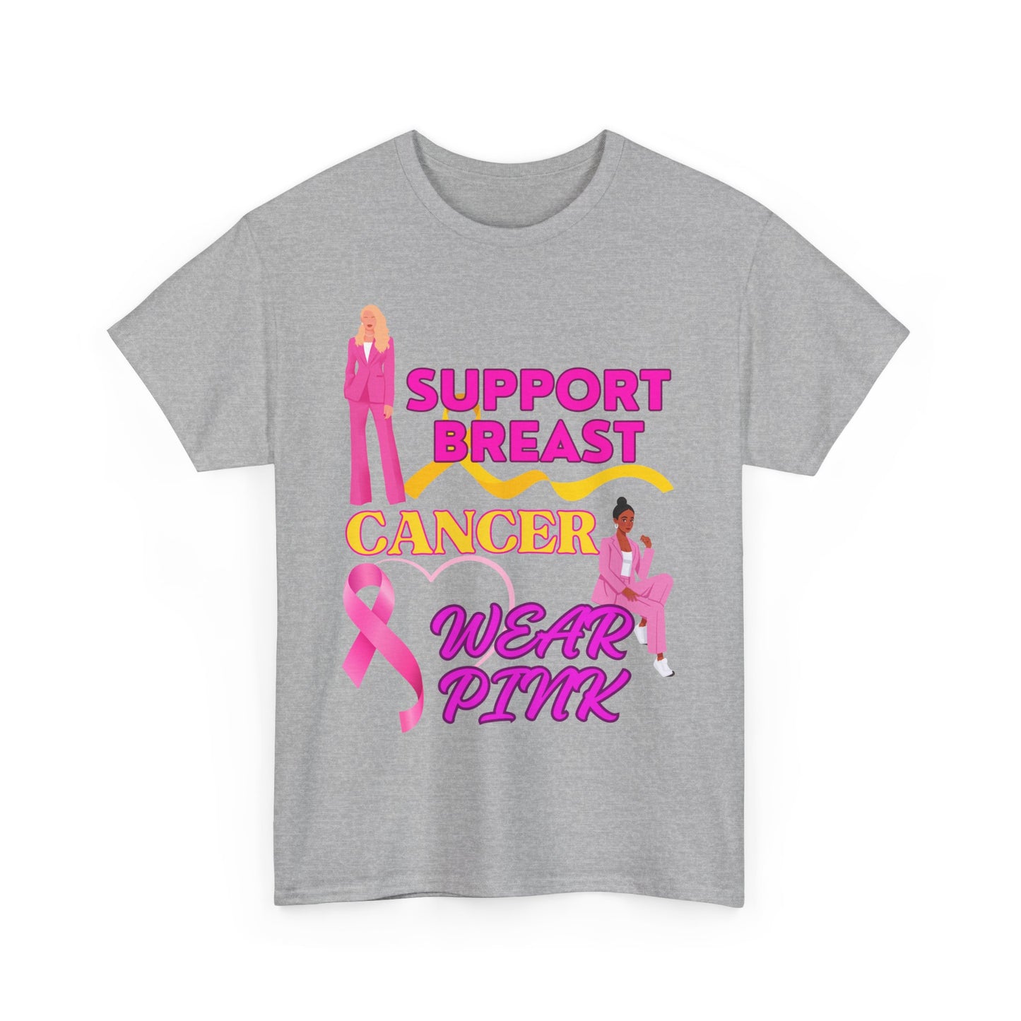 Unisex Heavy Cotton Graphic design (Support Breast Cancer) T-shirt