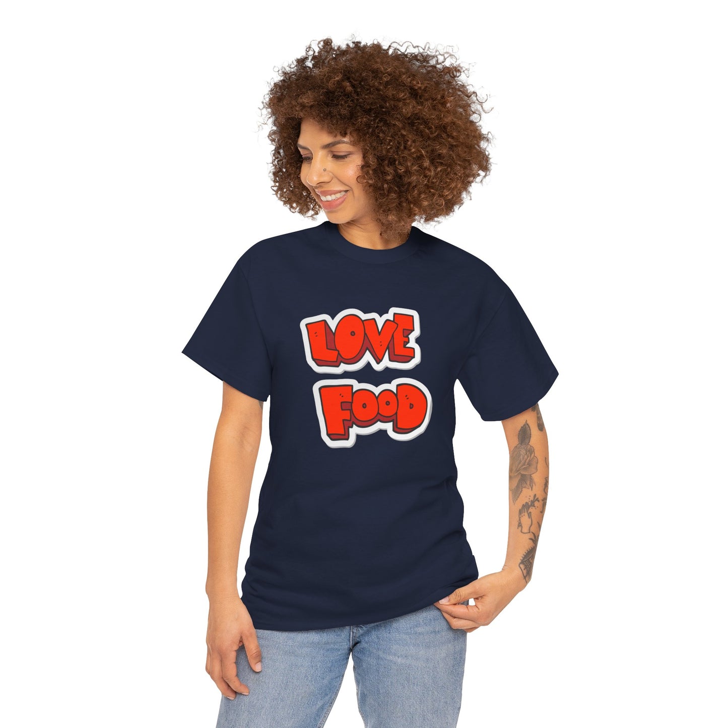 Unisex Heavy Cotton Graphic Design (Love Food) T-shirt