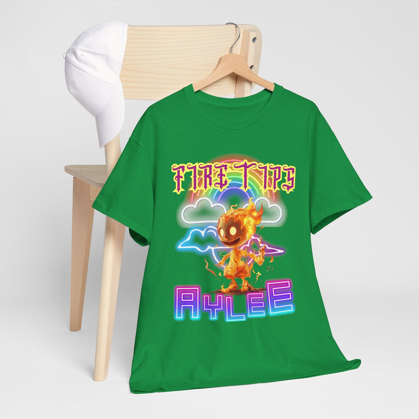 Unisex Heavy Cotton Graphic design (Fire Tips Aylee) T-shirt