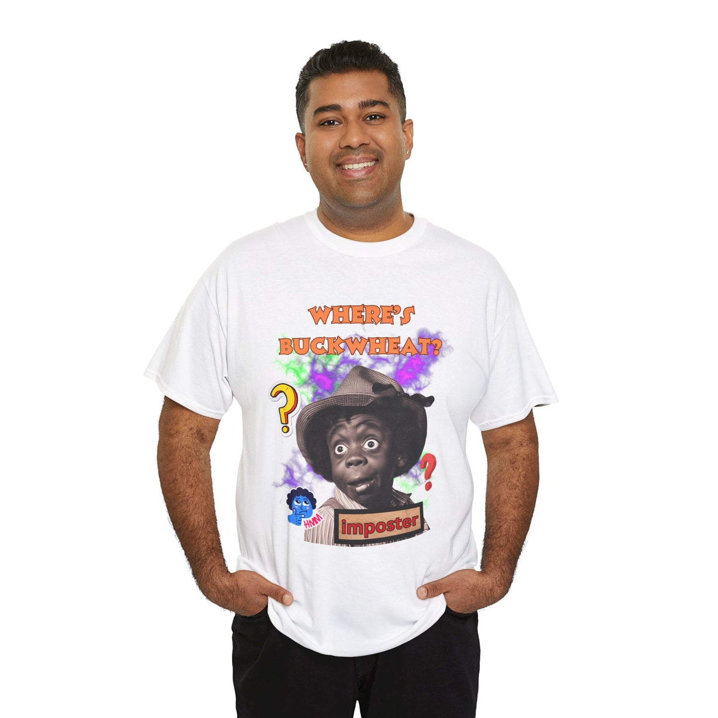 Unisex Heavy Cotton Graphic design (Where's Buckwheat) T-shirt