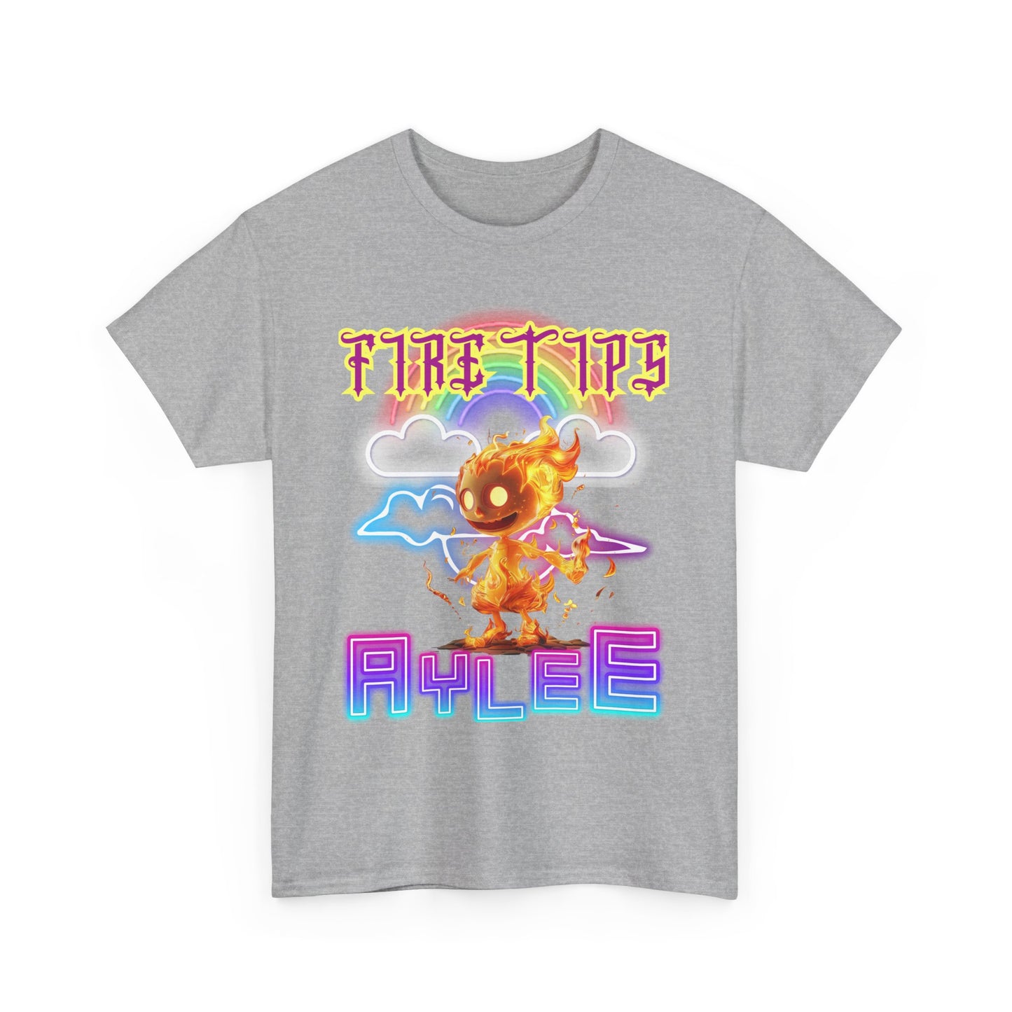 Unisex Heavy Cotton Graphic design (Fire Tips Aylee) T-shirt