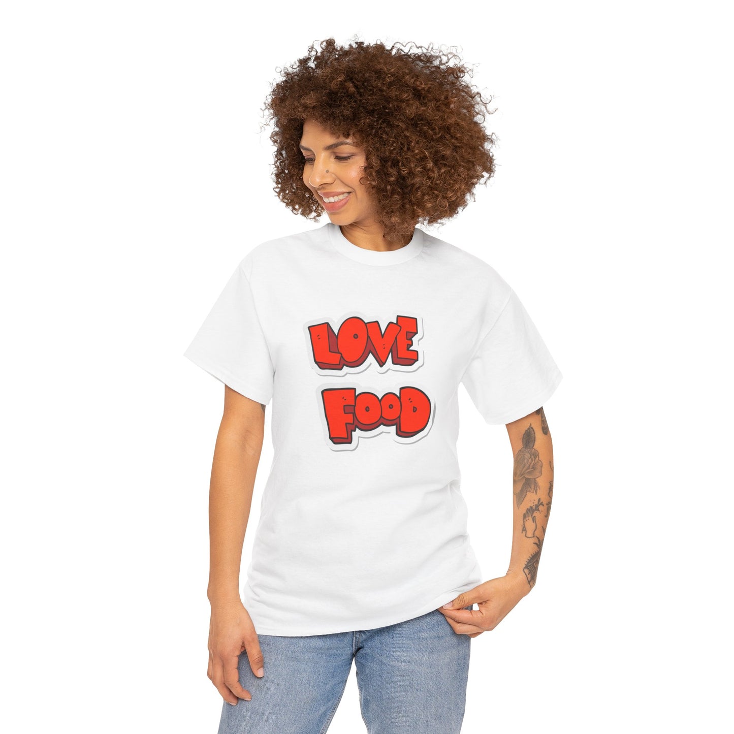 Unisex Heavy Cotton Graphic Design (Love Food) T-shirt