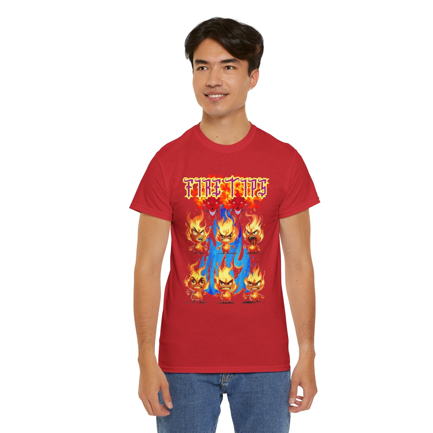 Unisex Heavy Cotton Graphic design (Fire Tips)  T-shirt