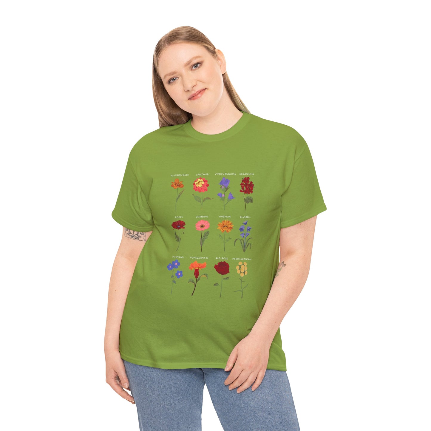 Unisex Heavy Cotton Graphic Design (Flowers) T-shirt