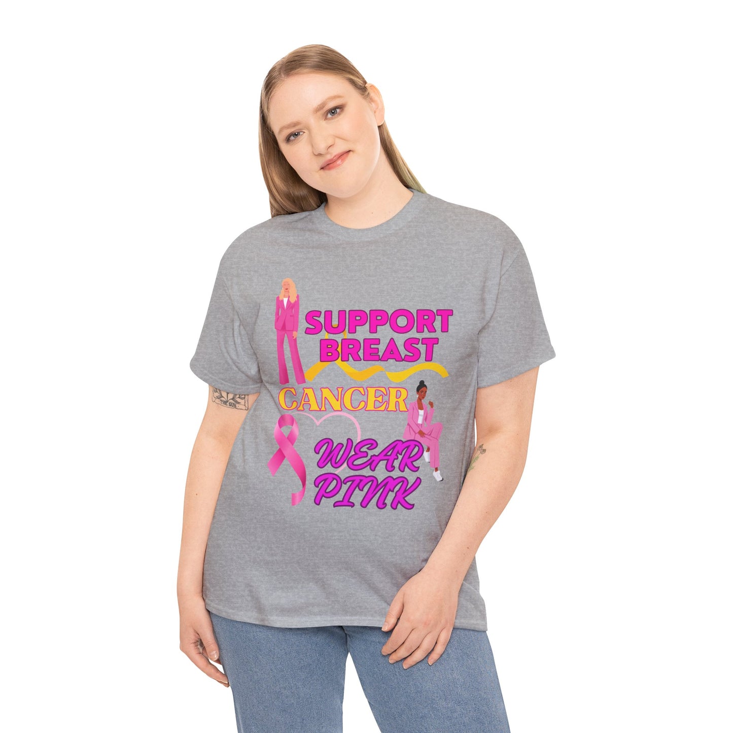 Unisex Heavy Cotton Graphic design (Support Breast Cancer) T-shirt