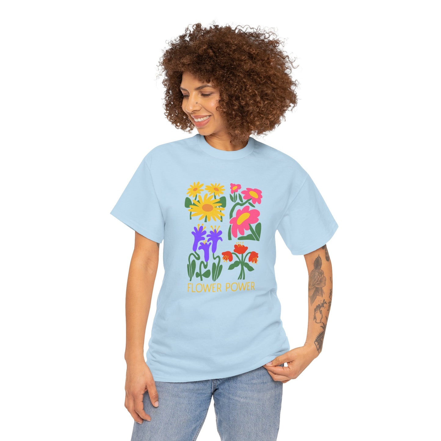 Unisex Heavy Cotton Graphic design (Flower Power) T-shirt