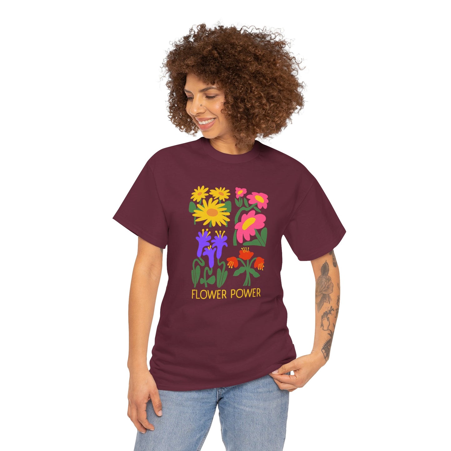 Unisex Heavy Cotton Graphic design (Flower Power) T-shirt