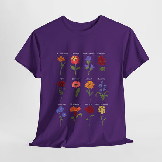 Unisex Heavy Cotton Graphic Design (Flowers) T-shirt
