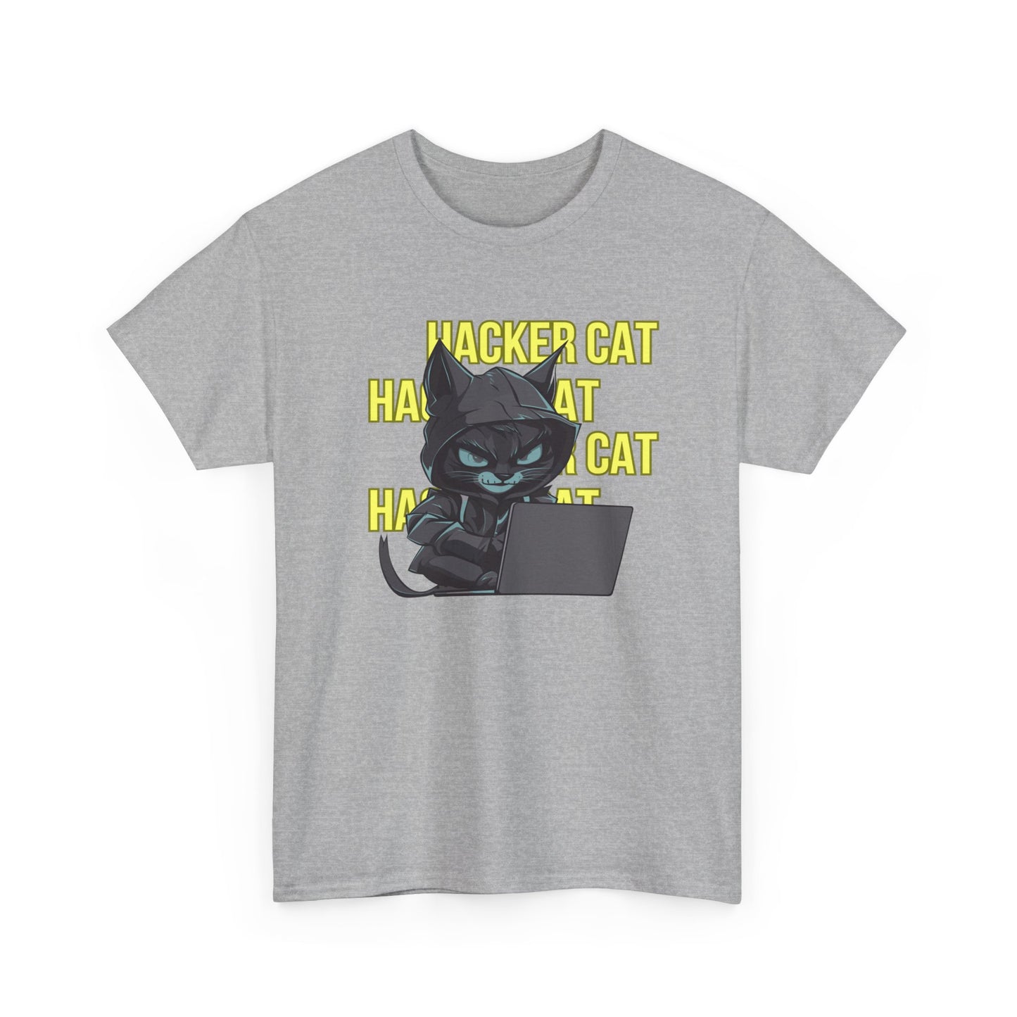 Unisex Heavy Cotton Graphic Design (Hacker Cat) T-shirt