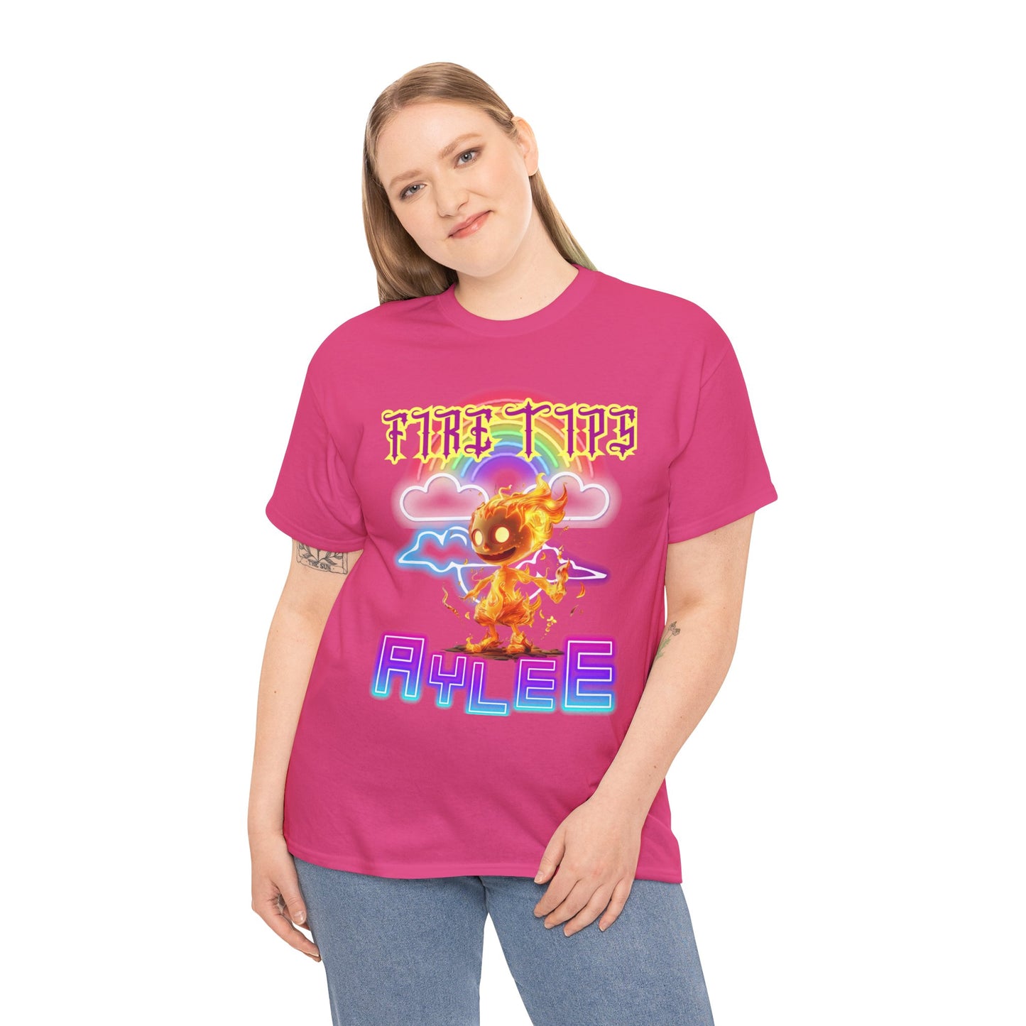 Unisex Heavy Cotton Graphic design (Fire Tips Aylee) T-shirt