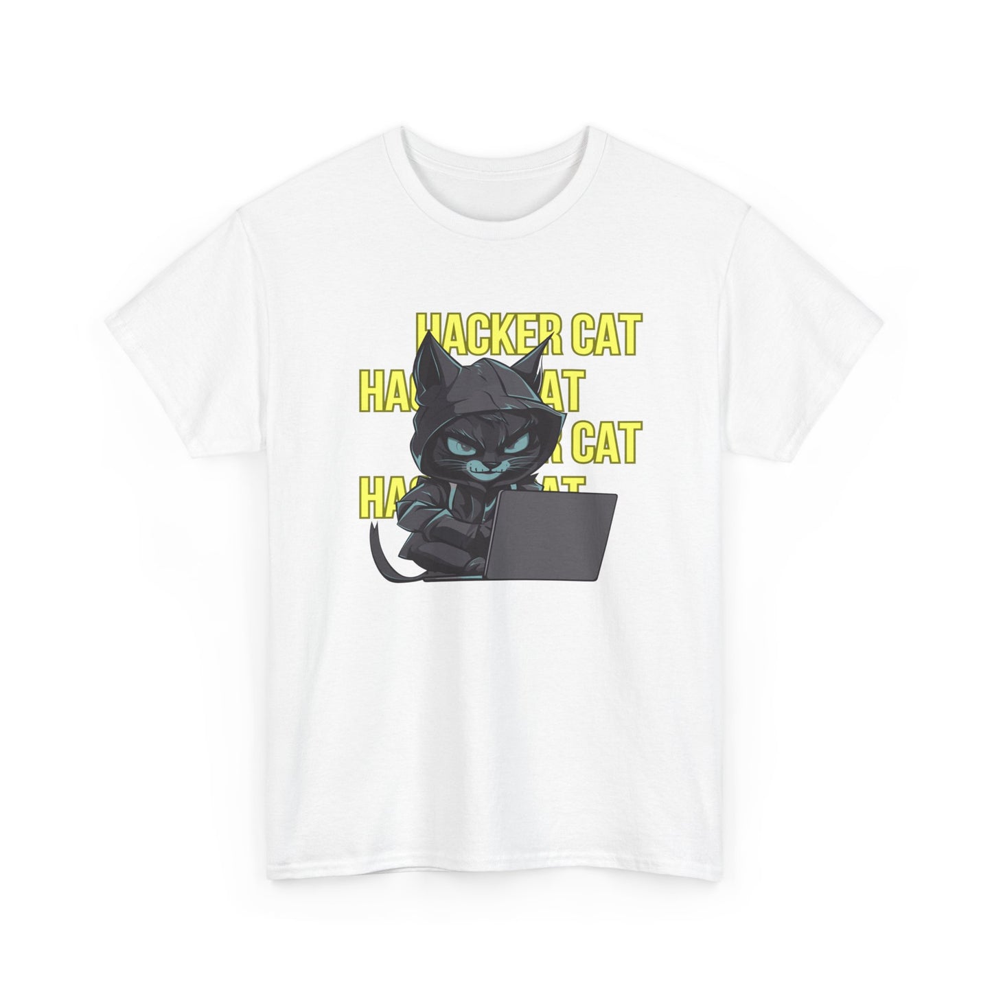 Unisex Heavy Cotton Graphic Design (Hacker Cat) T-shirt