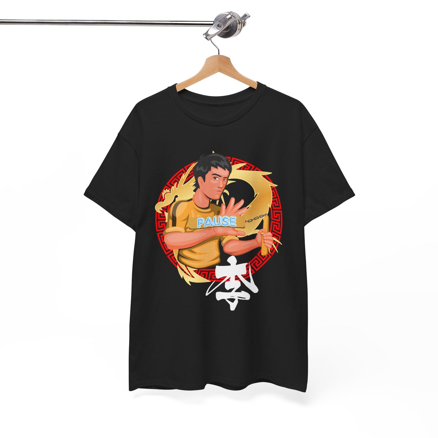 Unisex Heavy Cotton Graphic design (Bruce Lee/Pause) T-shirt