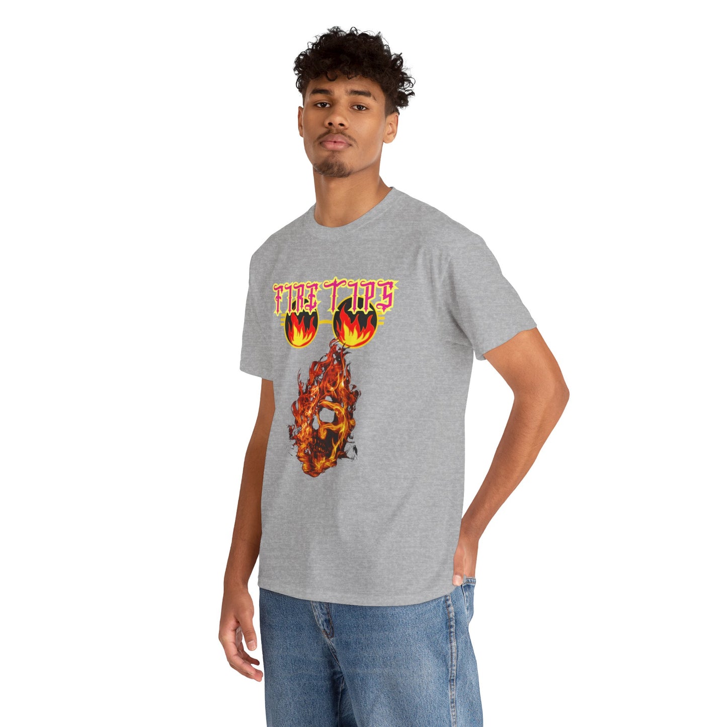 Unisex Heavy Cotton Graphic design (Fire Tips) T-shit