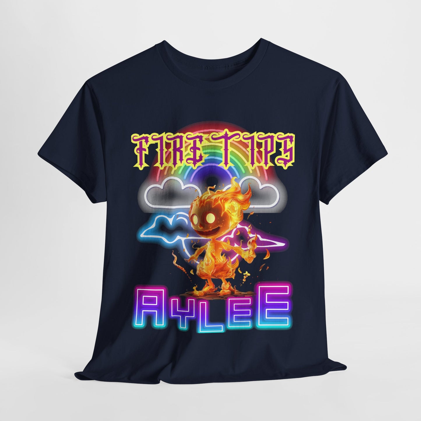 Unisex Heavy Cotton Graphic design (Fire Tips Aylee) T-shirt